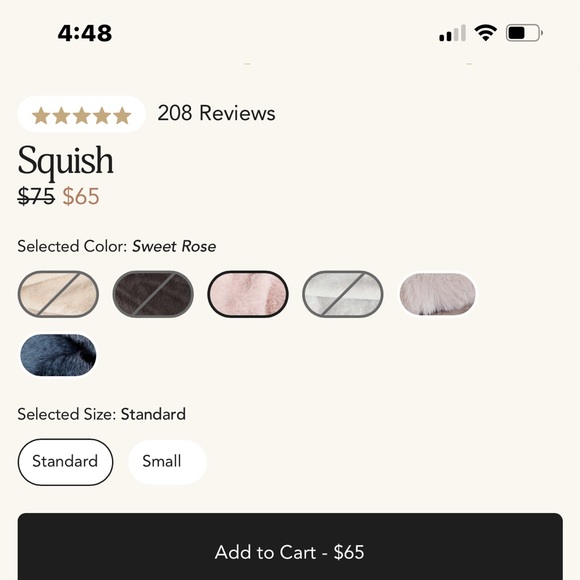 Unhide Squish Standard Size in Rosy Baby Chinchilla-Soft-Marshmallow Pillow. NWT - Picture 6 of 6